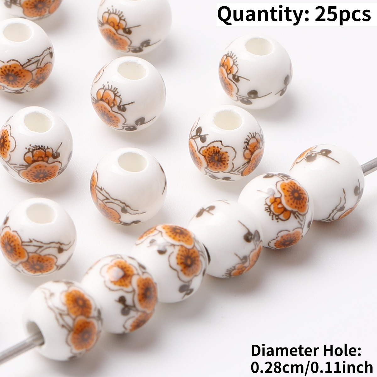 25pcs Vintage Ceramic Beads for DIY Jewelry Making